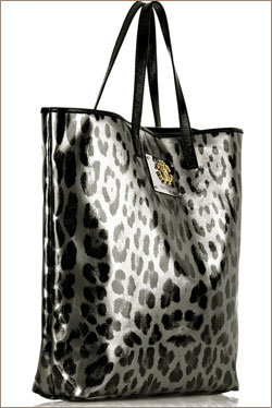 Сумка Leopard-Print Leather Shopper от Roberto Cavalli