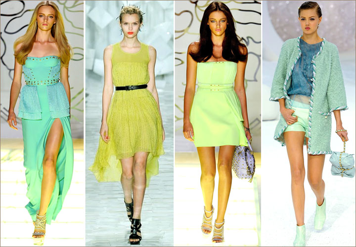 Модные зеленые цвета, весна-лето 2012
