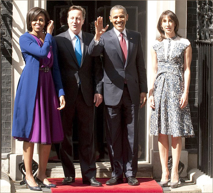 Мишель Обама, преемьер-министр Кэмерон, Барак Обама, Саманта Кэмерон
