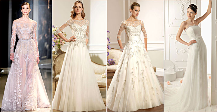 Свадебные платья, модная отделка 2013