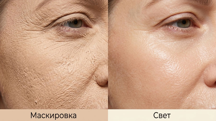 Сравнение кожи с маскировкой и светлым макияжем: что лучше для зрелой кожи