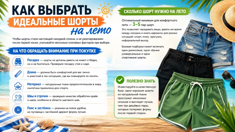 Как выбрать идеальные шорты на лето: советы по покупке и уходу
