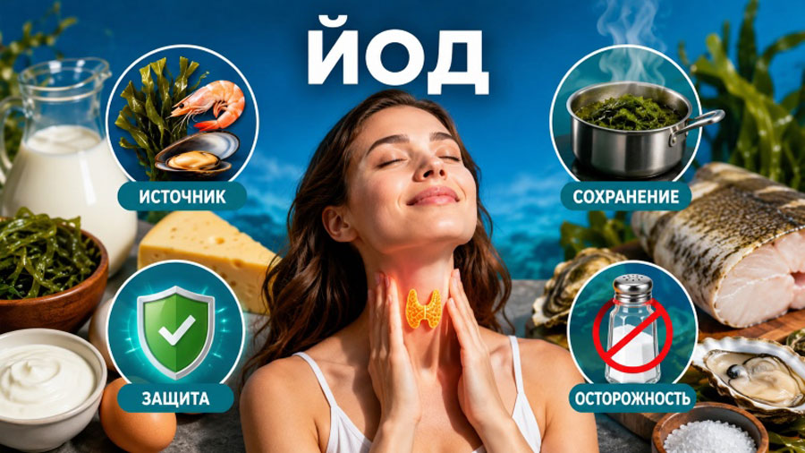 В каких продуктах содержится йод и как сохранить его при приготовлении