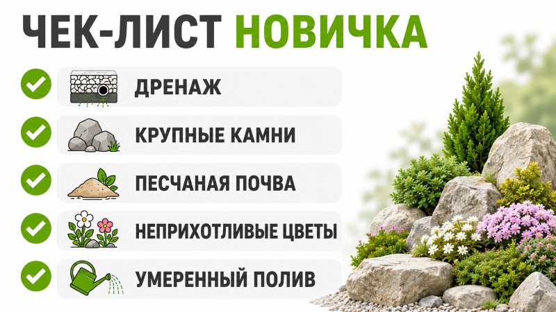 Чек-лист для создания альпийской горки новичками