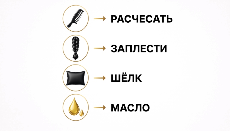 Уход за волосами: расчесать, заплести, шёлк, масло