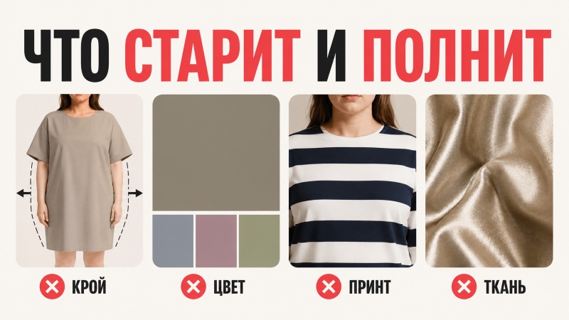 Что старит и полнит: крой, цвет, принт, ткань