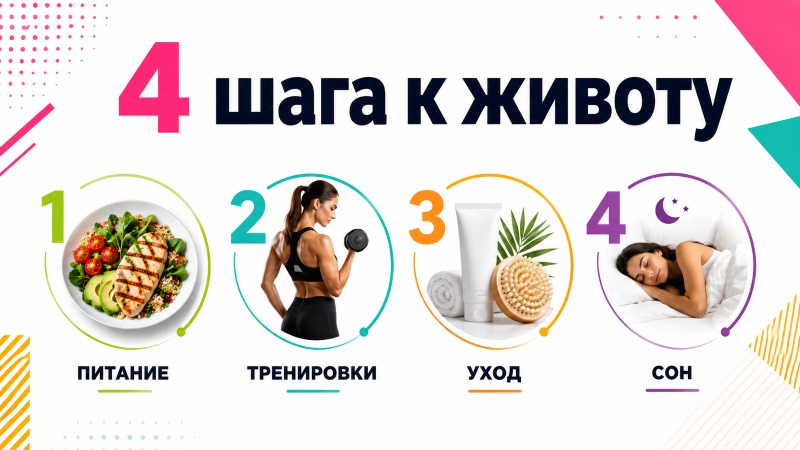 4 шага к здоровому образу жизни: питание, тренировки, уход, сон