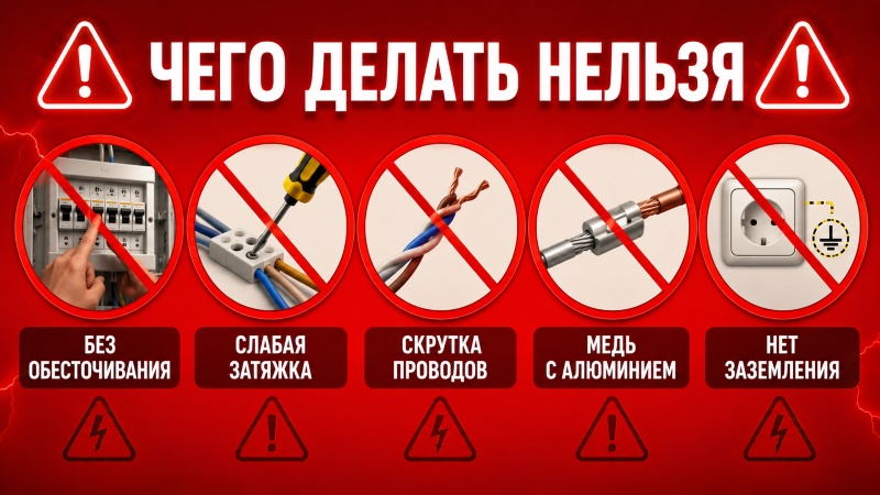 Чего нельзя делать при работе с электричеством: основные запреты