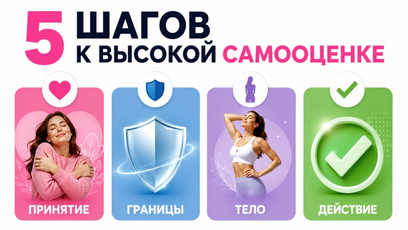 5 шагов к высокой самооценке: принятие, границы, тело, действие