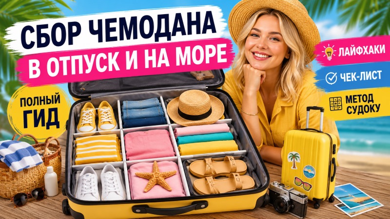 Сбор чемодана в отпуск и на море: полный гид с лайфхаками и методом судоку