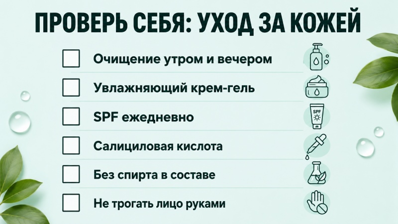  уход за кожей — очищение, увлажнение, SPF, кислота, состав, уход руками