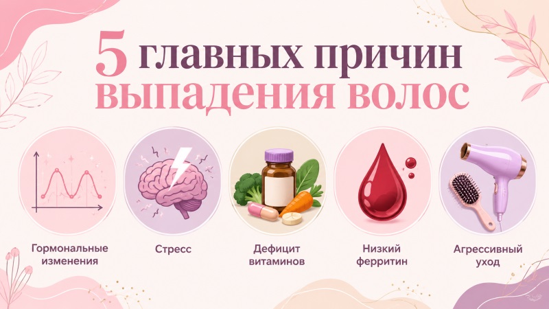 5 основных причин выпадения волос у женщин