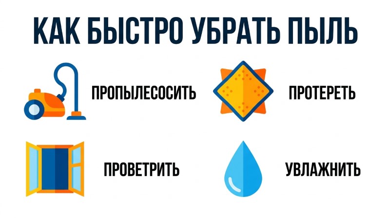 Способы убрать пыль: пропылесосить, протереть, проветрить, увлажнить