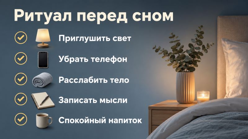 Чек-лист: 5 шагов ритуала перед сном для быстрого успокоения нервной системы