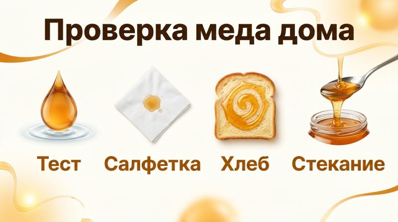 4 способа проверки меда дома: тест, салфетка, хлеб и стекание