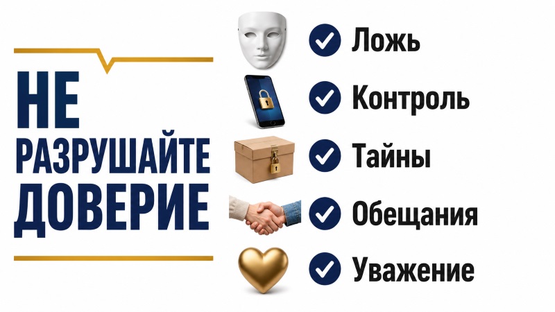 Не разрушайте доверие: ложь, контроль, тайны, обещания, уважение