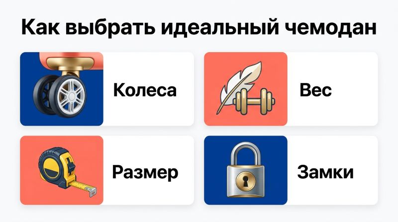 Критерии выбора идеального чемодана: колеса, вес, размер, замки