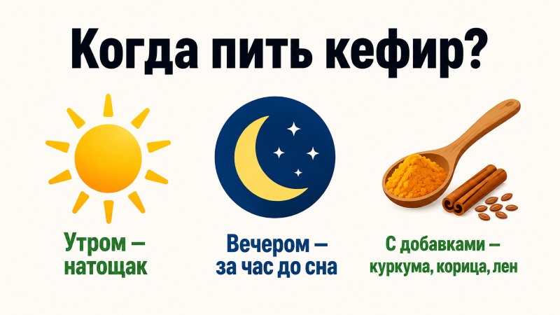 Когда пить кефир: утром, вечером или с добавками