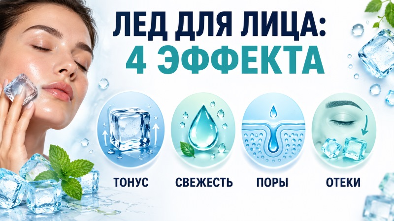 Лёд для лица: 4 эффекта — тонус, свежесть, поры, отёки