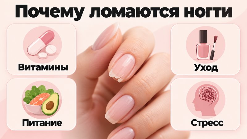 Причины ломкости ногтей: витамины, уход, питание, стресс