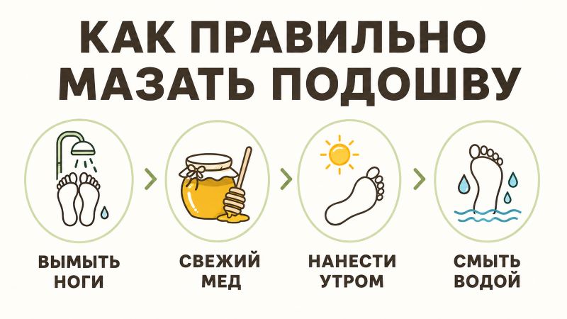 Как правильно мазать подошву: инструкция с мёдом