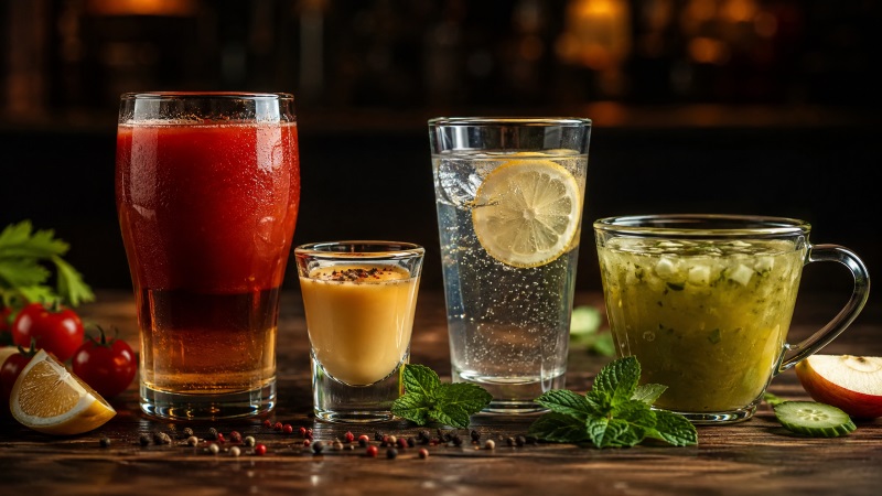 Напитки от похмелья: соки, вода с лимоном, коктейли