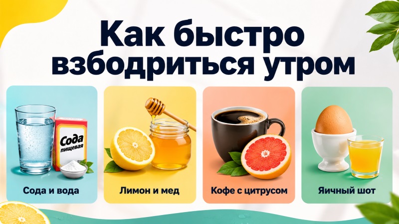 Как быстро взбодриться утром: вода, лимон, кофе, яйца