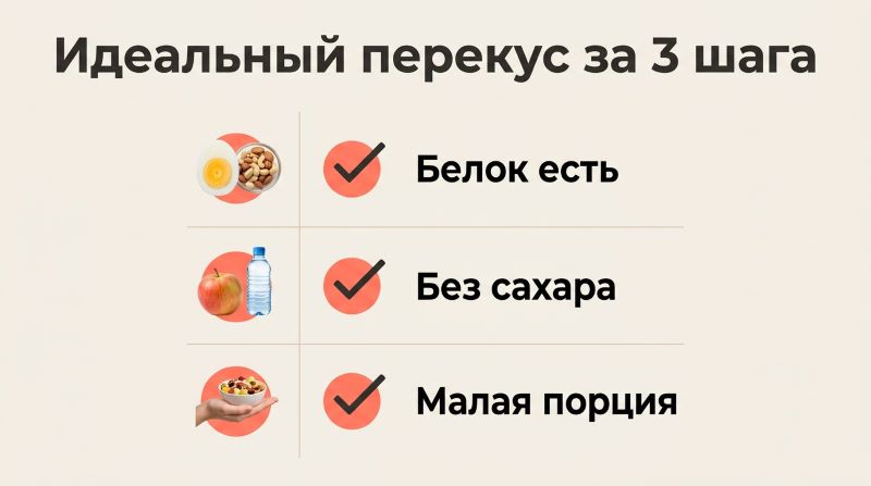 Идеальный перекус за 3 шага: белок, без сахара, малая порция