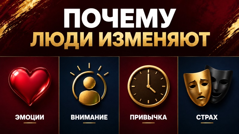 Причины измен: эмоции, внимание, привычка, страх