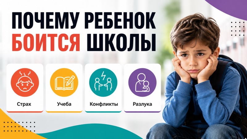 Ребенок задумался: причины страха перед школой