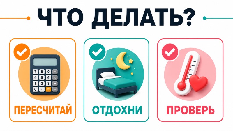 Что делать: пересчитать, отдохнуть, проверить — советы по действиям