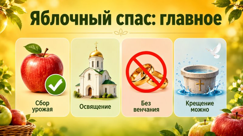 Традиции Яблочного Спаса: сбор урожая, освящение, запреты
