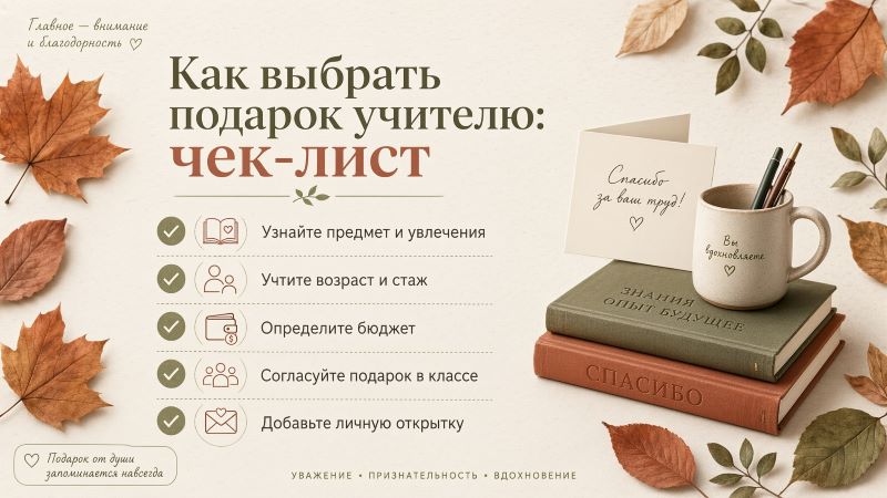 Чек-лист как выбрать подарок учителю на День Учителя