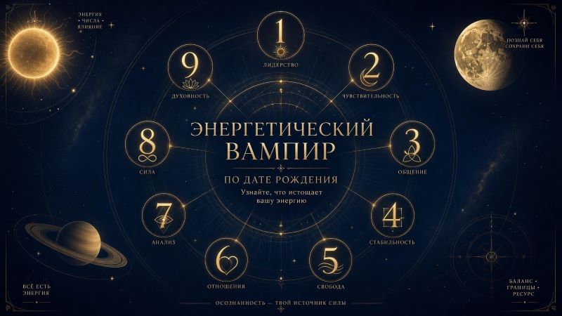 Энергетический вампир по дате рождения: числа 1-9 и их влияние