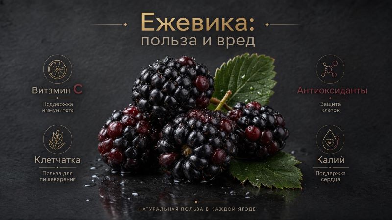 Ежевика: польза и вред, витамины и антиоксиданты