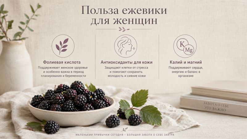 Польза ежевики для женщин: фолиевая кислота и антиоксиданты