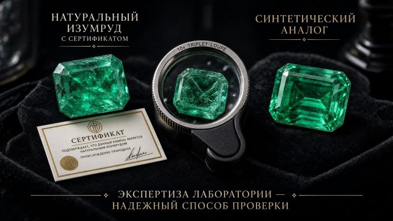 Натуральный изумруд и синтетический аналог: сравнение