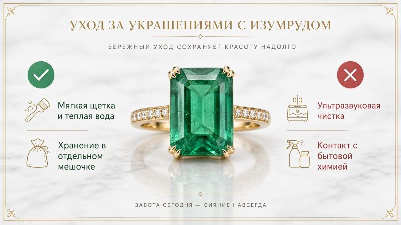 Уход за украшениями с изумрудом: правила чистки и хранения