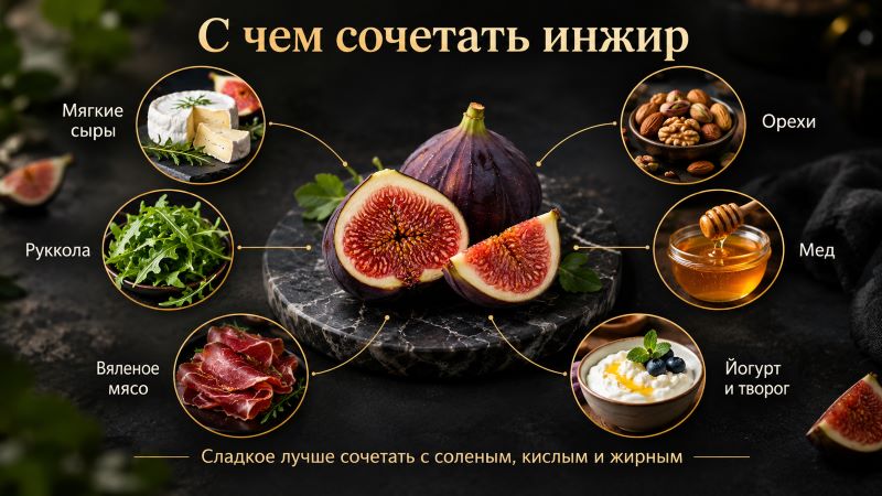С чем сочетать инжир: сыры, мясо, орехи