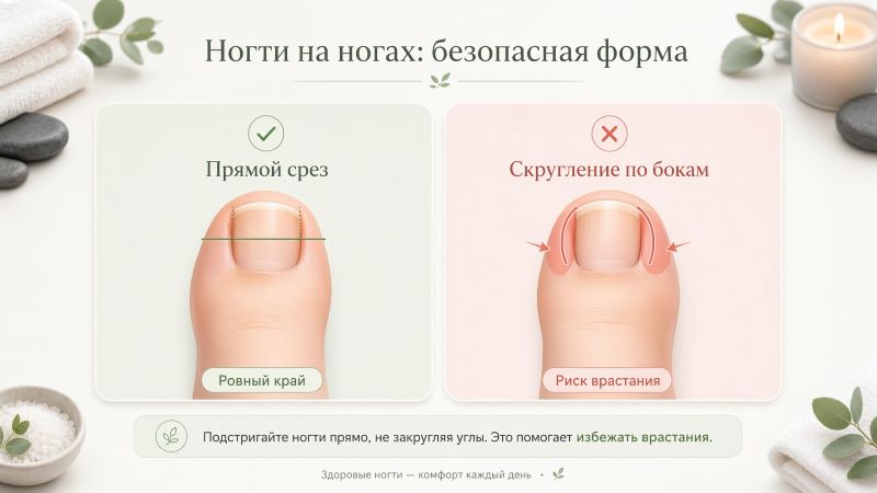 Как правильно подстригать ногти на ногах: прямой срез против скругления