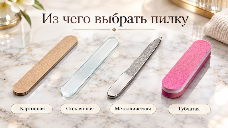 Виды пилок для ногтей: картонная, стеклянная, металлическая, губчатая