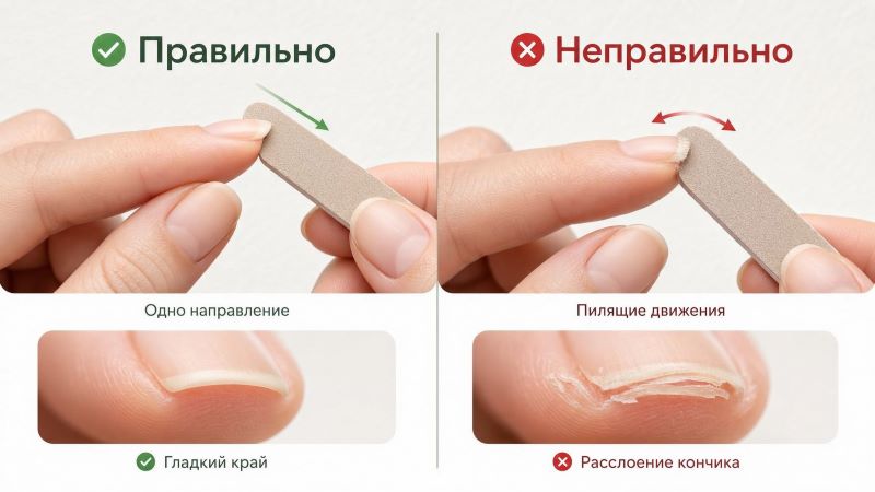 Как правильно пилить ногти: одно направление против пилящих движений
