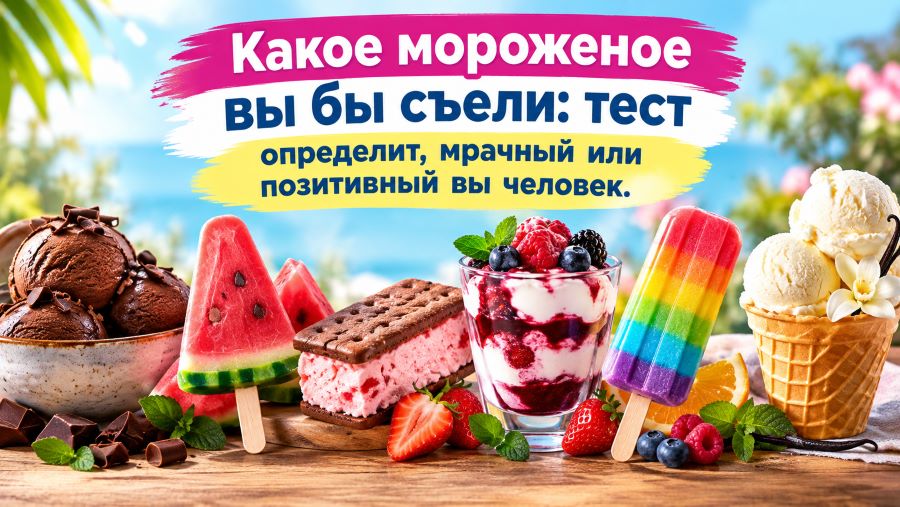 Какое мороженое вы бы съели: тест определит, мрачный или позитивный вы человек