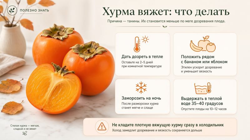 Хурма вяжет: что делать, чтобы убрать вязкость