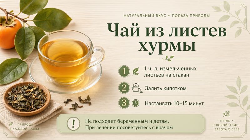Чай из листьев хурмы: рецепт заваривания и польза
