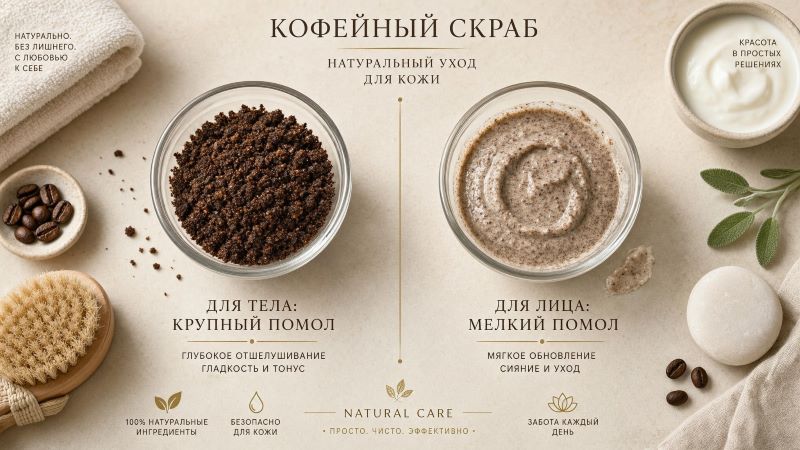 Кофейный скраб для тела и лица: помол и уход