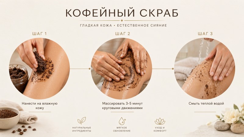 Как применять кофейный скраб: 3 шага