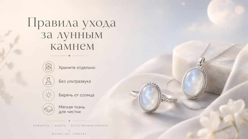 Правила ухода за лунным камнем: памятка