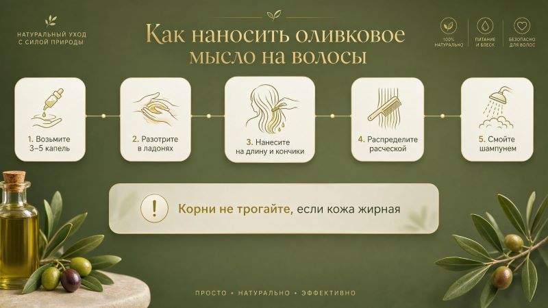 Как наносить оливковое масло на волосы: инструкция