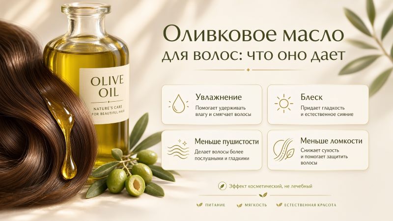 Оливковое масло для волос: польза и эффект